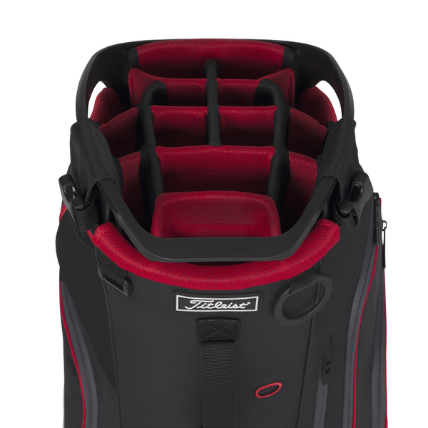Titleist Hybrid 14 Golf Bag - Black / Black / Red