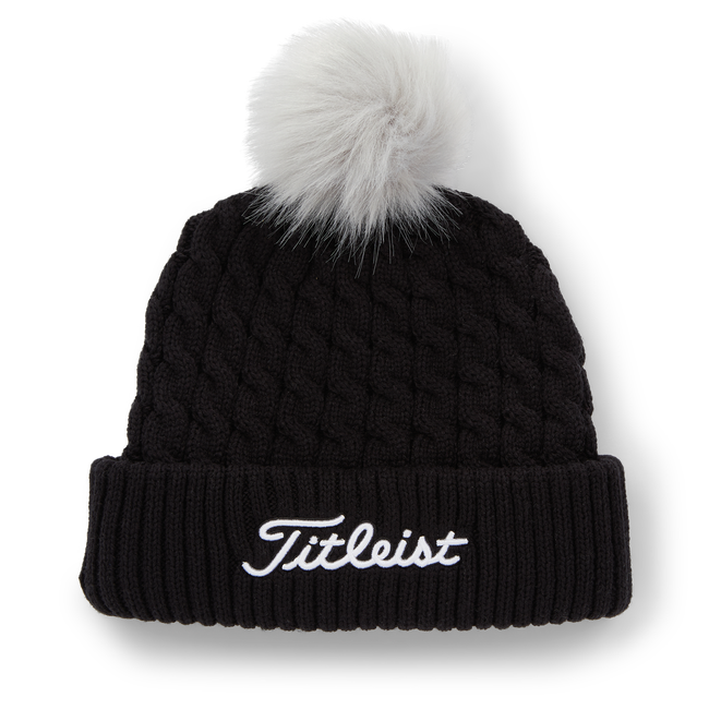 Titleist Cable Knit Pom Pom - Black / White
