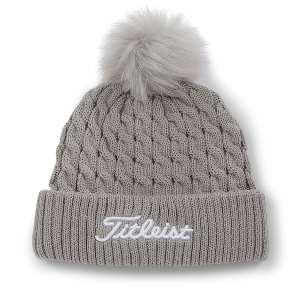 Titleist Cable Knit Pom Pom - Grey / White