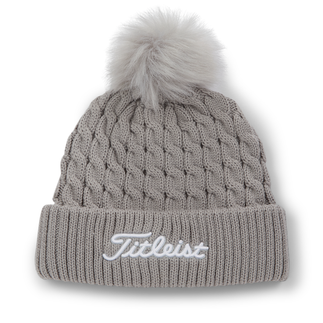 Titleist Cable Knit Pom Pom - Grey / White