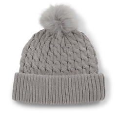 Titleist Cable Knit Pom Pom - Grey / White