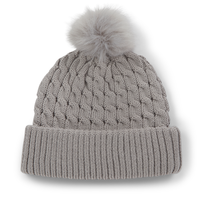 Titleist Cable Knit Pom Pom - Grey / White