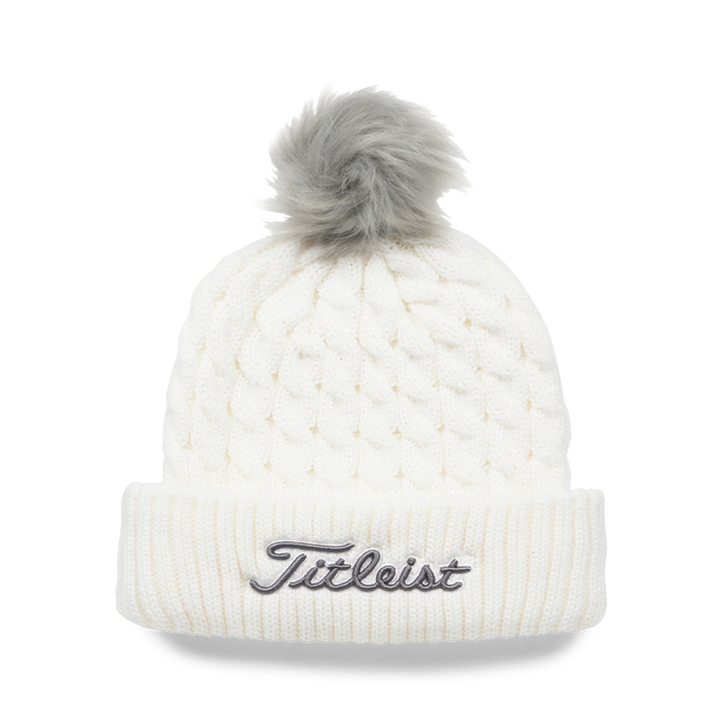 Titelist Cable Knit Pom Pom - White / Grey