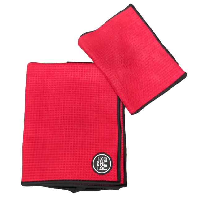 Caddy Tour Towel + Bonus Towel - Red - The Back Nine