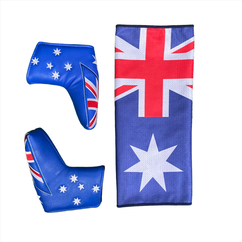 Australian Flag Blade Putter Cover & Cart Golf Towel - The Back Nine Online