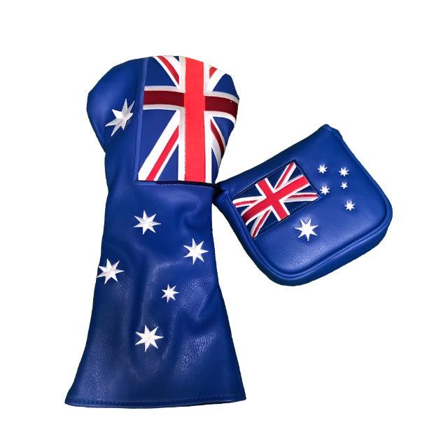 Australian Flag - Driver & "Square" Mallet Cover Twin Pack - The Back Nine Online