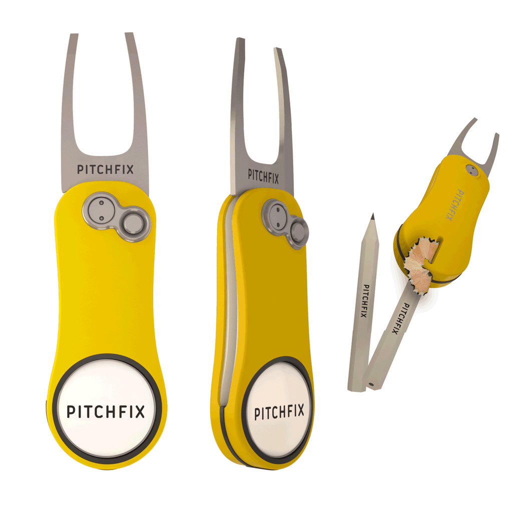 Pitchfix Hybrid 2.0 Divot Tool - Yellow - The Back Nine Online