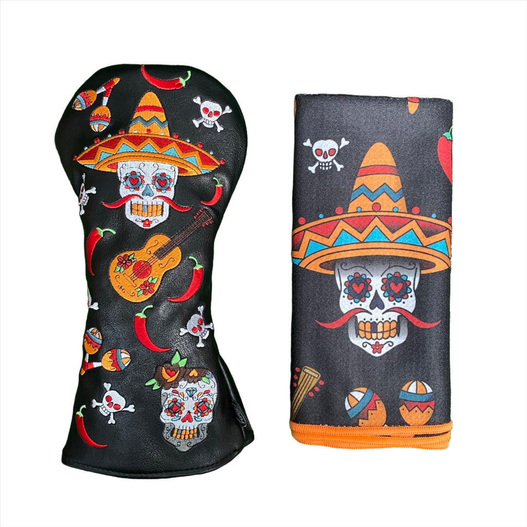 Sugar Skull "Chilli" Driver Cover & Towel Set - The Back Nine Online