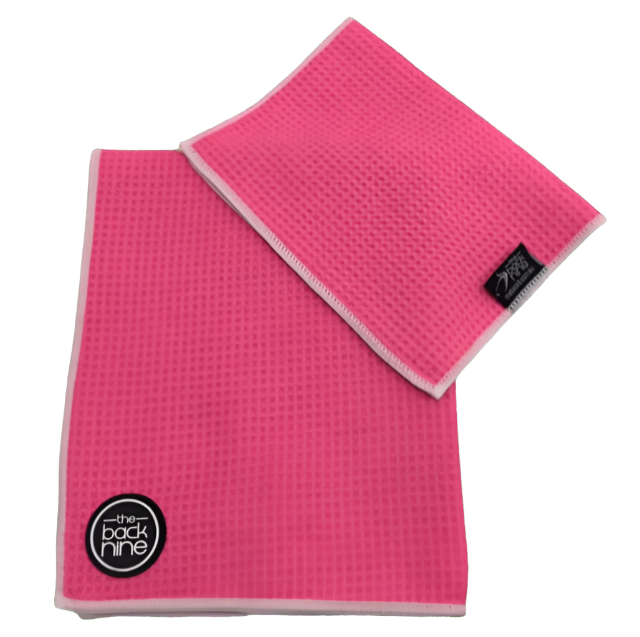 Caddy Tour Towel + Bonus Towel  - Pink - The Back Nine