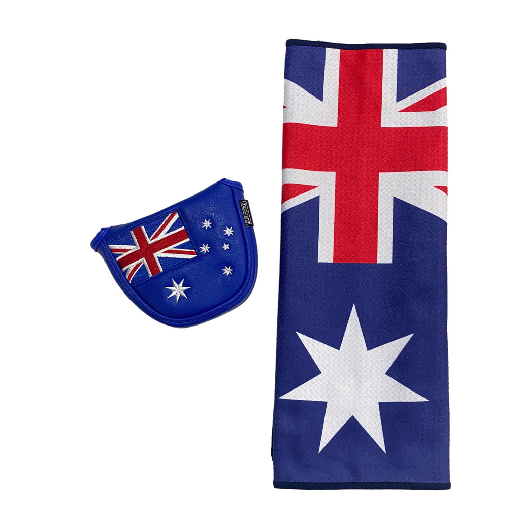 Australian Flag Mallet Cover & Cart Golf Towel - The Back Nine
